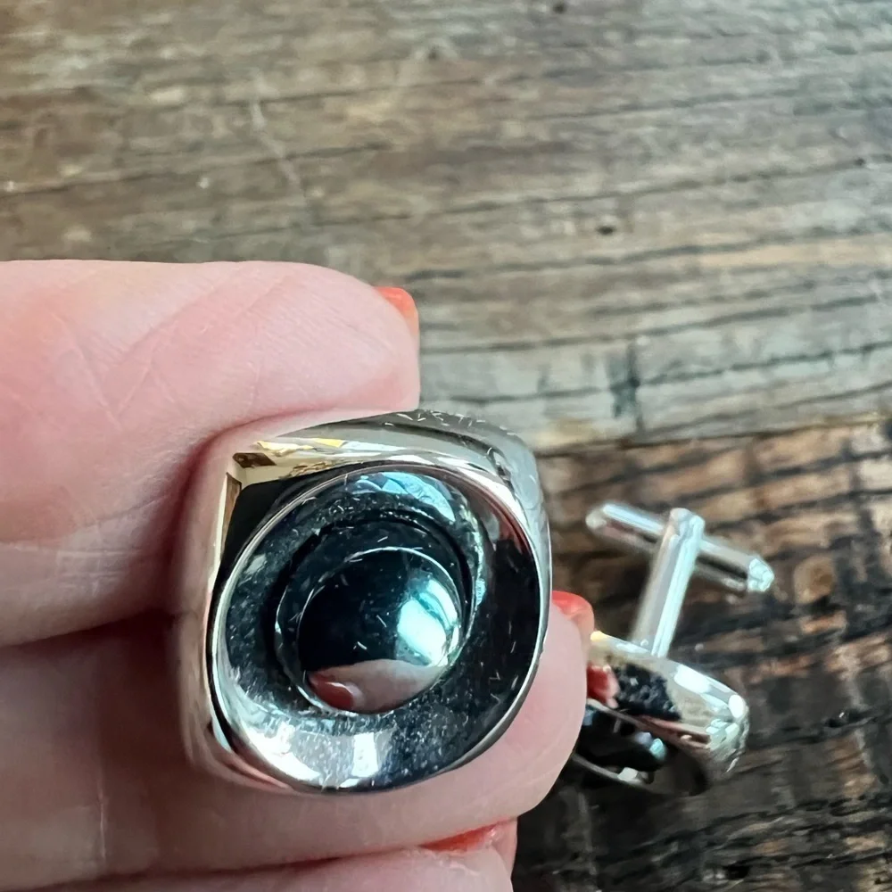 Silver and Black Cufflinks